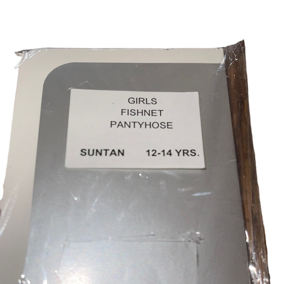 Fishnet Pantyhose Girls 12-14 Years Tan Dance Tights Dance Fishnet Dance Hosiery - Picture 2 of 3